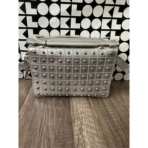 TOD'S Don Studded Metallic Leather Crossbody Bag $2145 - Picture 6 of 15